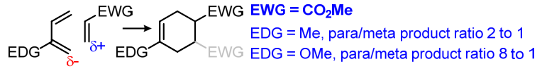 2-Substituted dienes react to yield “para” products preferentially: