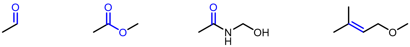 Here are the line-angle drawings for the four molecules above.