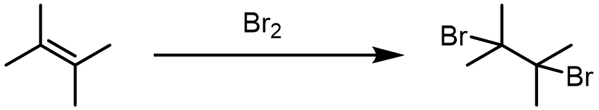 Here is an example of an electrophilic addition to an alkene: