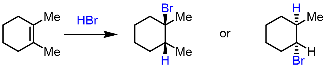 In a syn addition, both new groups are added to the same face of the alkene: