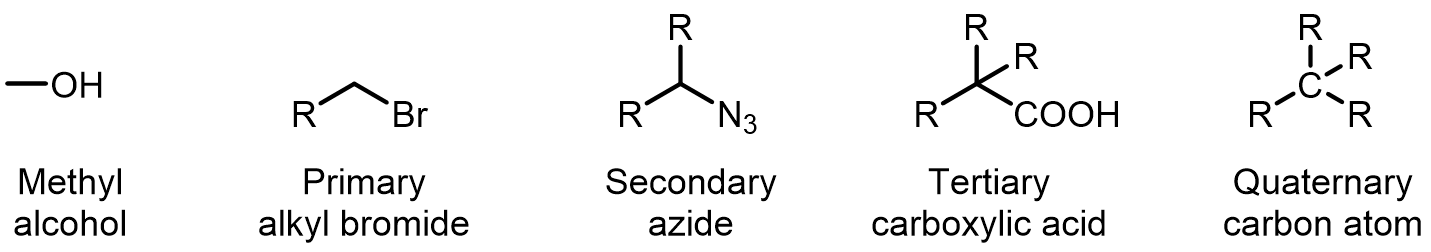 Degree of substitution typically refers to the number of groups attached to the C atom of a functional group. This modifier is used mostly for first o