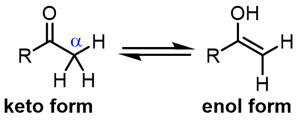 The equilibrium between the keto and enol structural isomers is called a tautomerization: