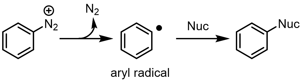 The electron transfer mechanism goes through an aryl radical intermediate, the mechanistic details are outside our scope: