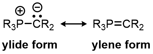 Experimentally, the ylide resonance form is found to contribute more to the hybrid than the less charge-separated ylene one: