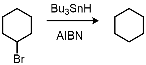 Halides can be substituted with hydrogens: