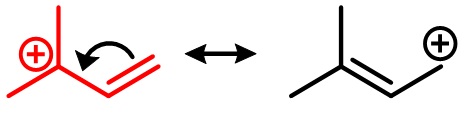 On carbon atoms with more carbon substituents